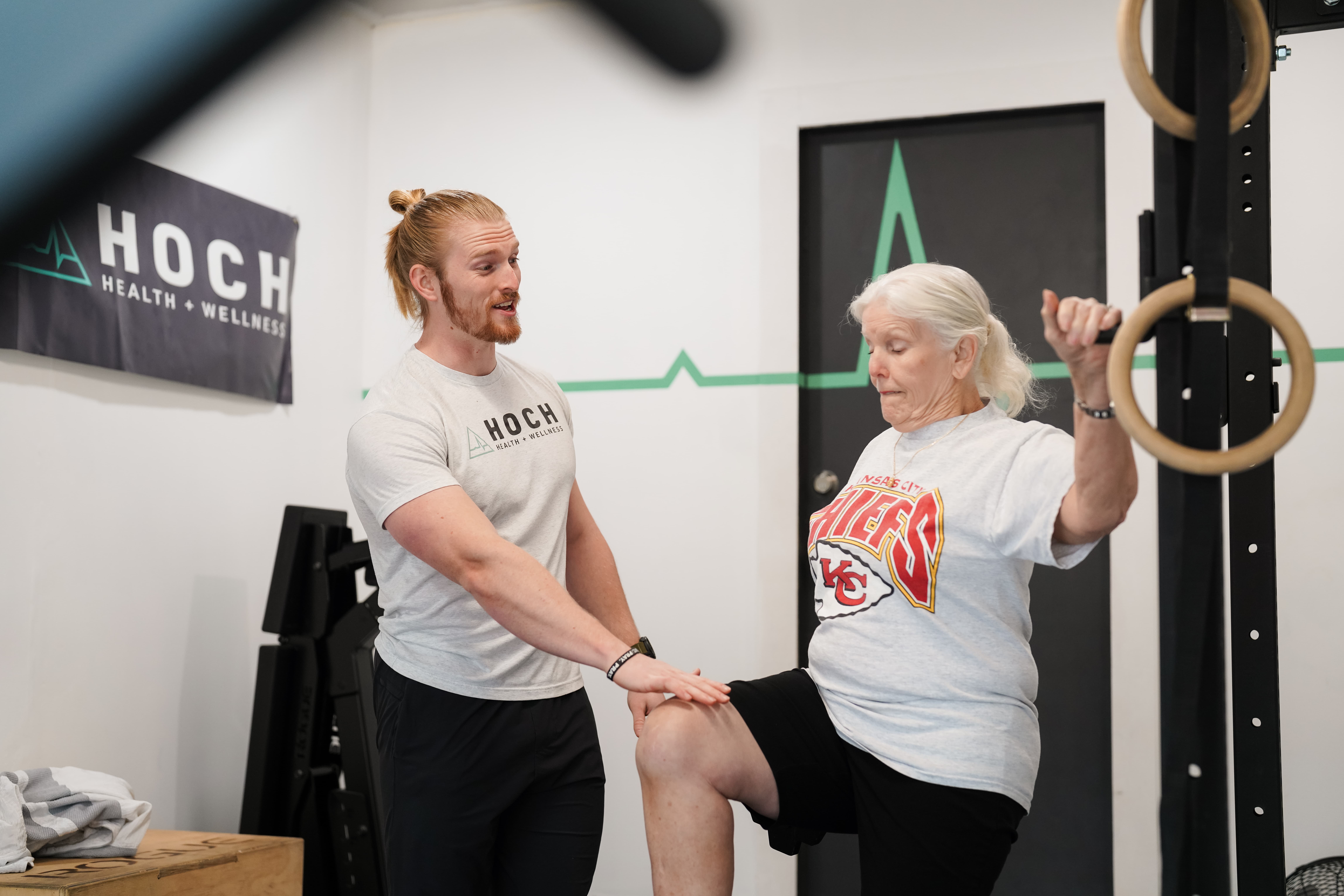 Coaching an older client through strength work